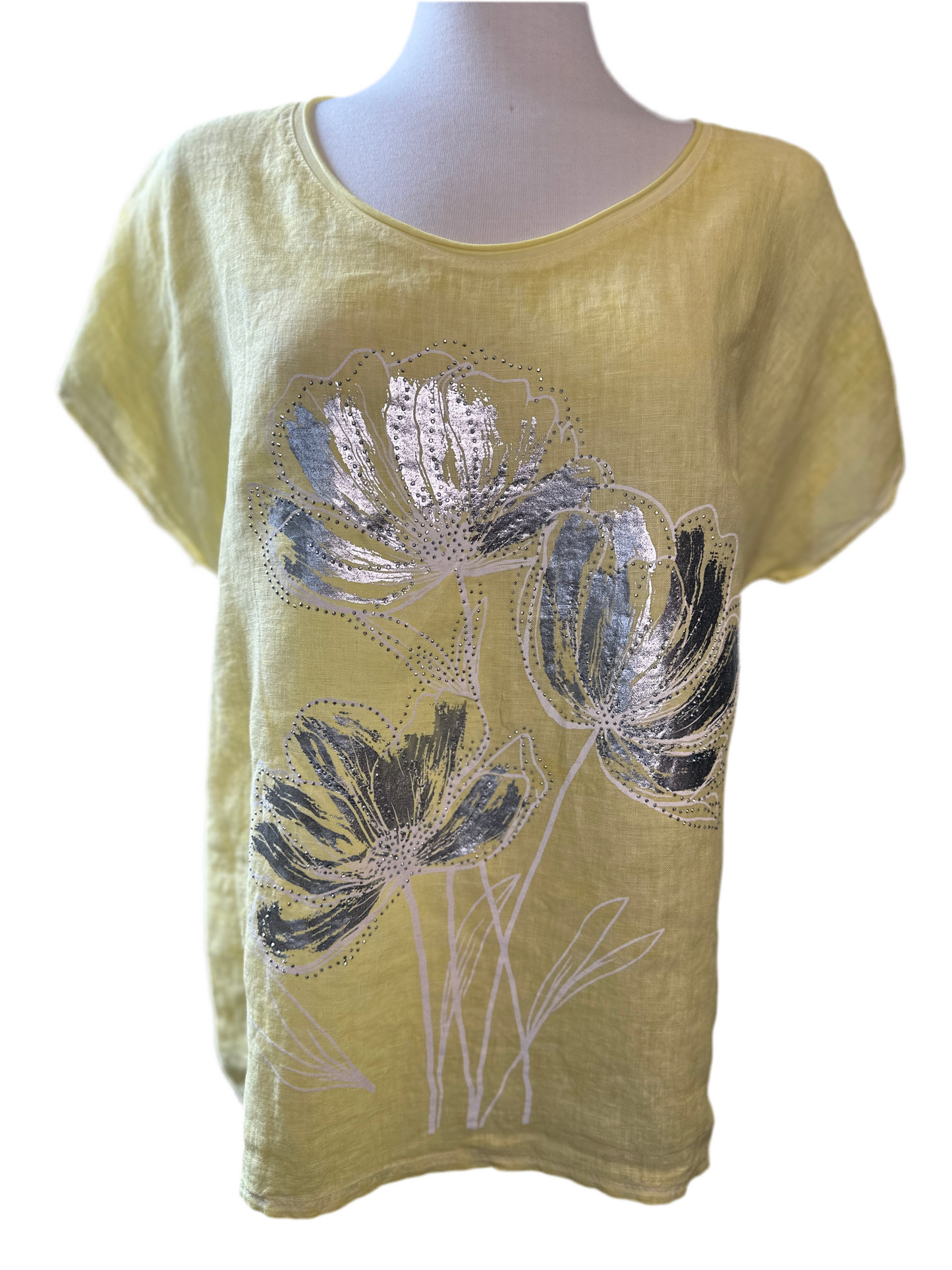 3 Flower Shiny T-Shirt