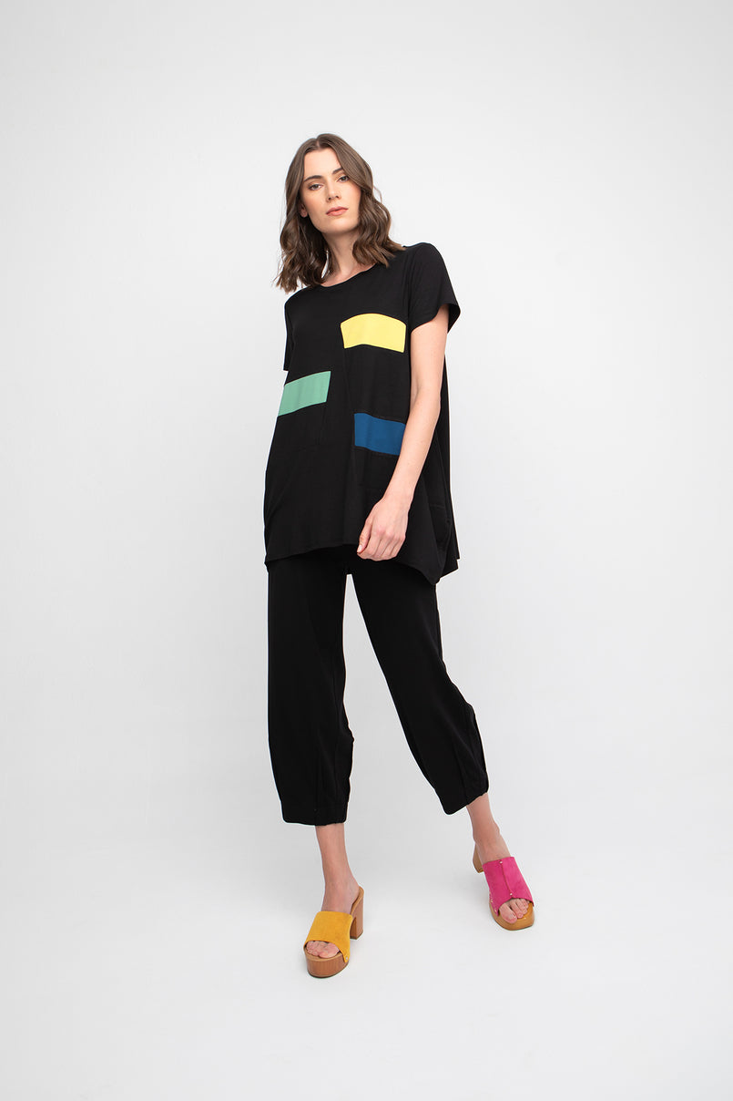 OZAI N KU Jersey Loose Asymmetric Top