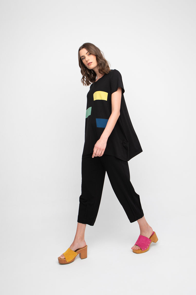 OZAI N KU Jersey Loose Asymmetric Top