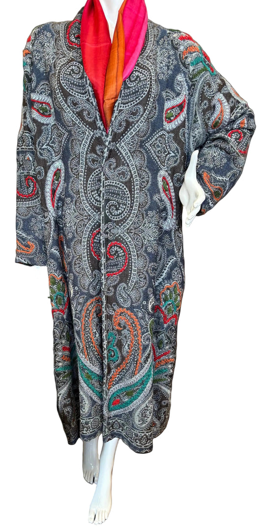 Baba Wool Hand Embroidered Cardigan