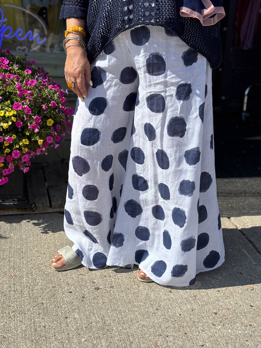 Bella Linen Polka Dot Pants