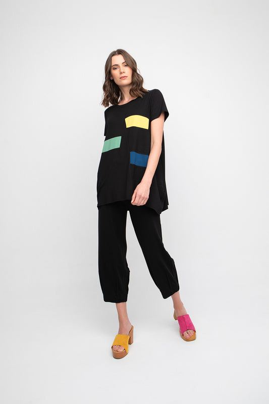 OZAI N KU Jersey Loose Asymmetric Top