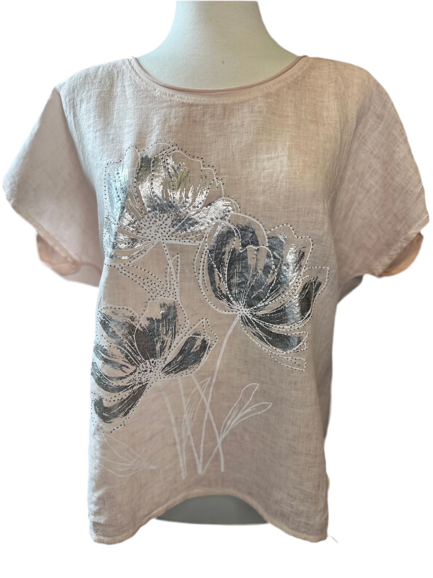 3 Flower Shiny T-Shirt