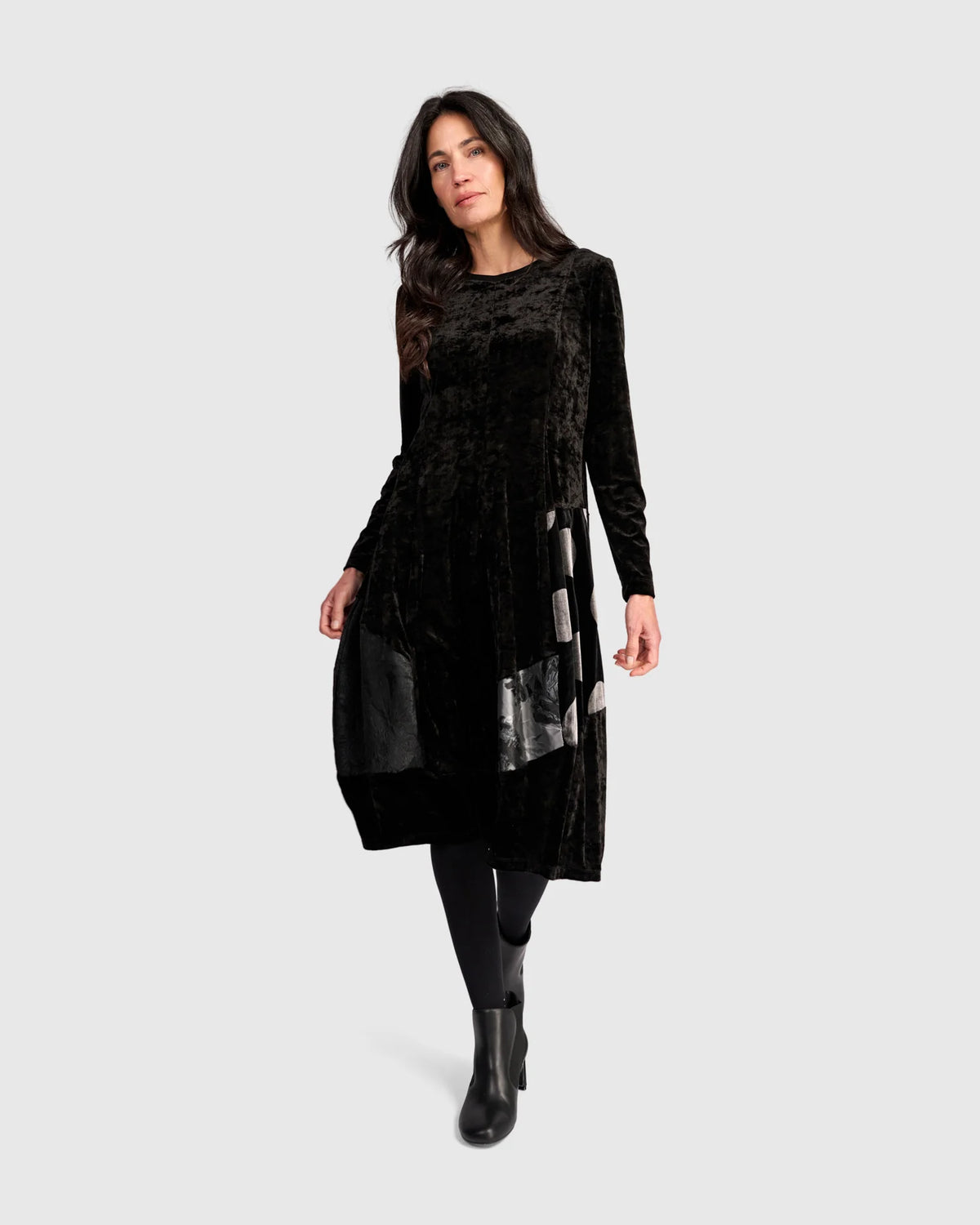Alembika Mercury Cocoon Dress, Black/Silver
