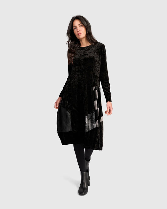 Alembika Mercury Cocoon Dress, Black/Silver