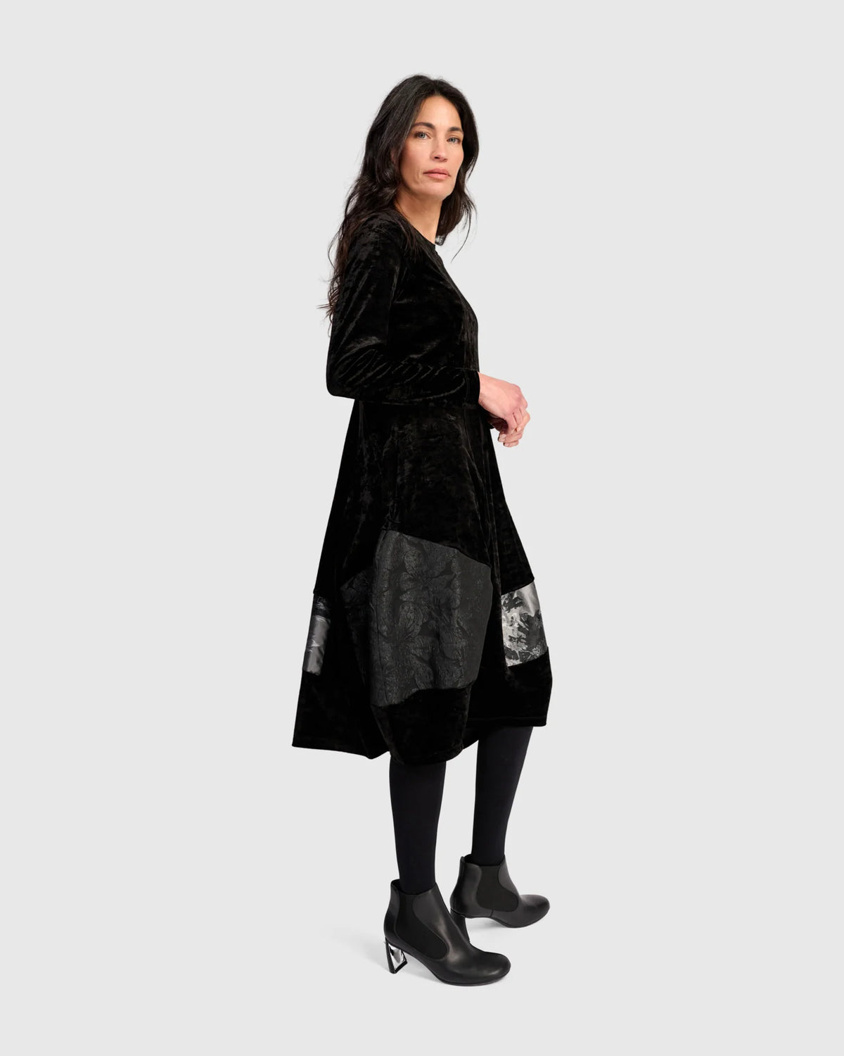 Alembika Mercury Cocoon Dress, Black/Silver
